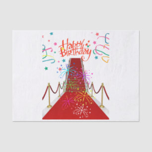 Seda Feliz cumpleaños Papel de tejidos alfombra roja
