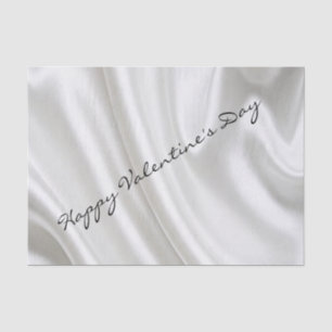 Seda Feliz Día de San Valentín, papel de té plateado