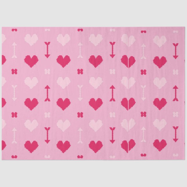 Seda Flechas de amor y papel de tejidos en flor (Anverso)