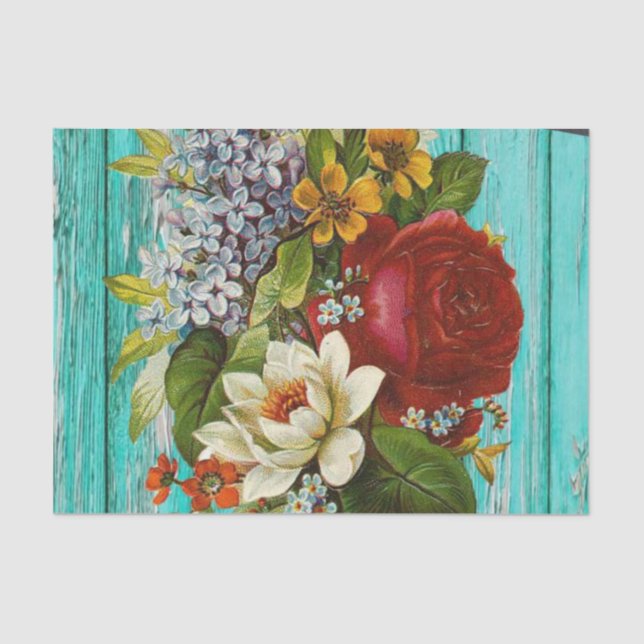 Seda Floral de papel de tejidos (Anverso)