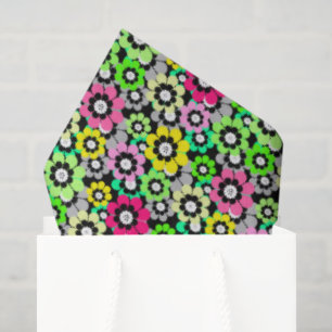 Seda Flores de papel recortadas multicolores sobre fond