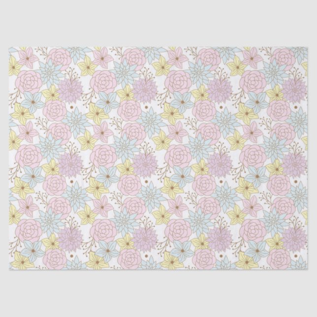 Seda flores de primavera papel tisú (Anverso)