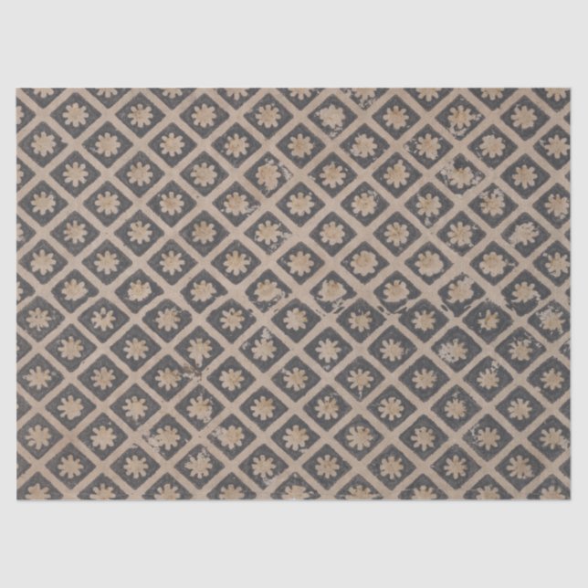 Seda Flores dentro de cuadrados Papel de descomposición (Anverso)