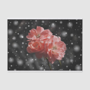 Seda Flores en papel de tejido de nieve