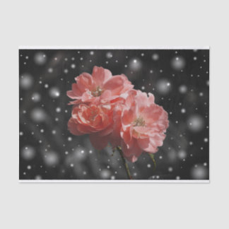 Seda Flores en papel de tejido de nieve