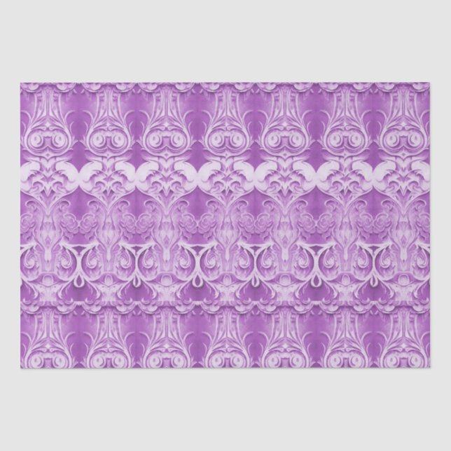 Seda Flores moradas florecen papel de tejido (Anverso)