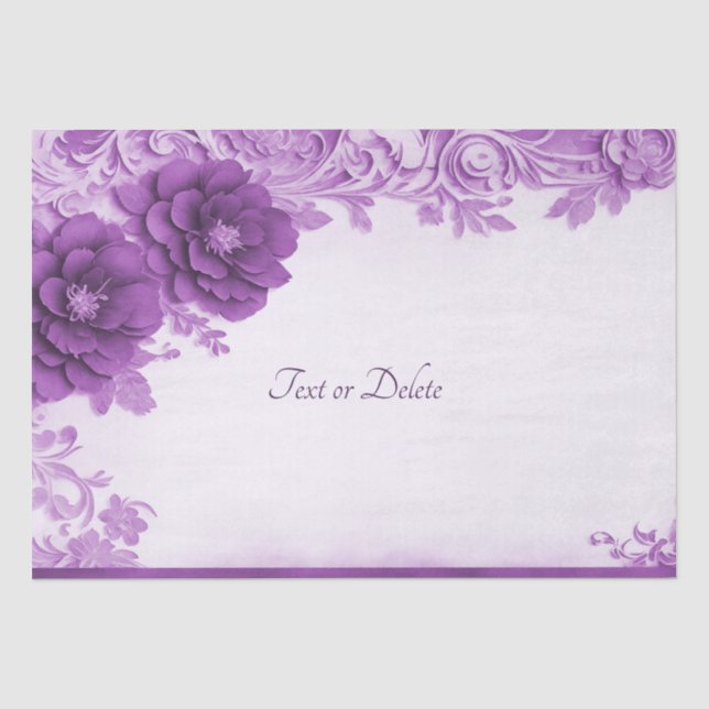 Seda Flores moradas florecen papel de tejido (Anverso)