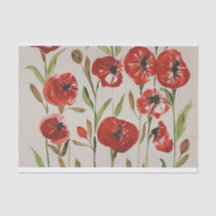 Flores oppie de papel de tejidos