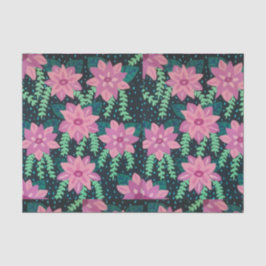 Seda Flores rosas en papel de tejidos de tela negra