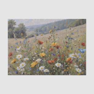 Seda Flores silvestres y mariposas: papel de tejidos pa