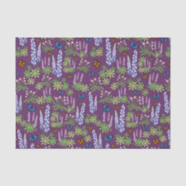 Seda Flores y mariposas desacoplan el altramuz de papel