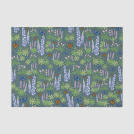 Seda Flores y mariposas desacoplan el altramuz de papel