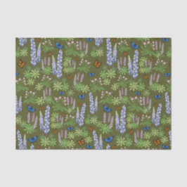 Seda Flores y mariposas desacoplan el altramuz de papel