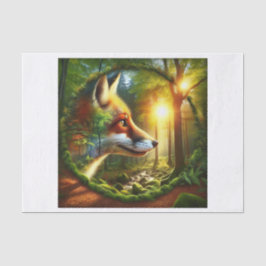 Seda Fox de Woodland en papel de desinformación foresta