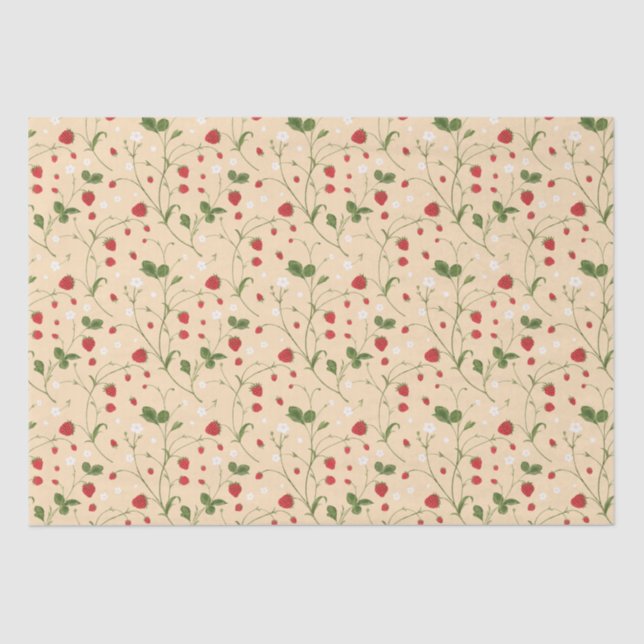 Seda Fresas silvestres (Bisque) - Papel de tejidos (Anverso)