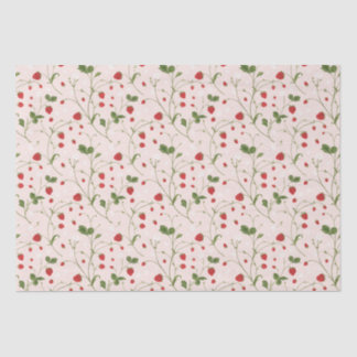 Seda Fresas silvestres (lino) - Papel de tejidos
