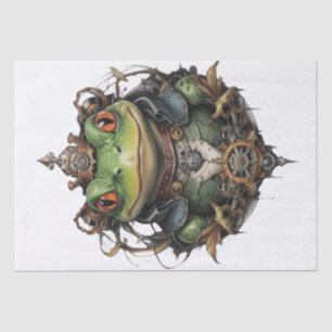 Seda Froggie Frog Steampunk, Papel de tejidos de descom