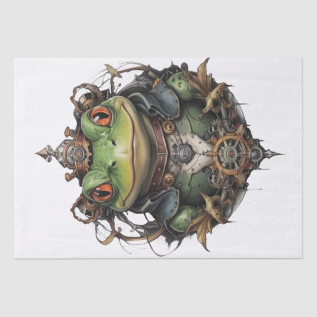 Seda Froggie Frog Steampunk, Papel de tejidos de descom (Anverso)