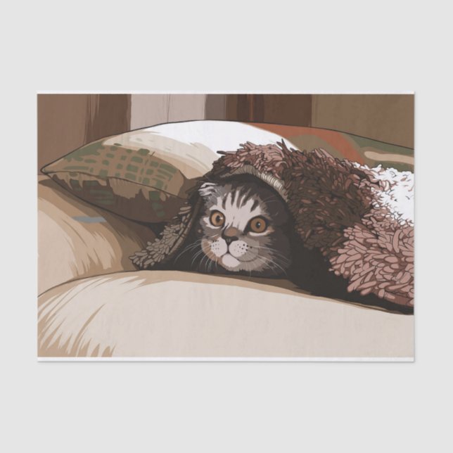 Seda gato con papel de tejido general (Anverso)