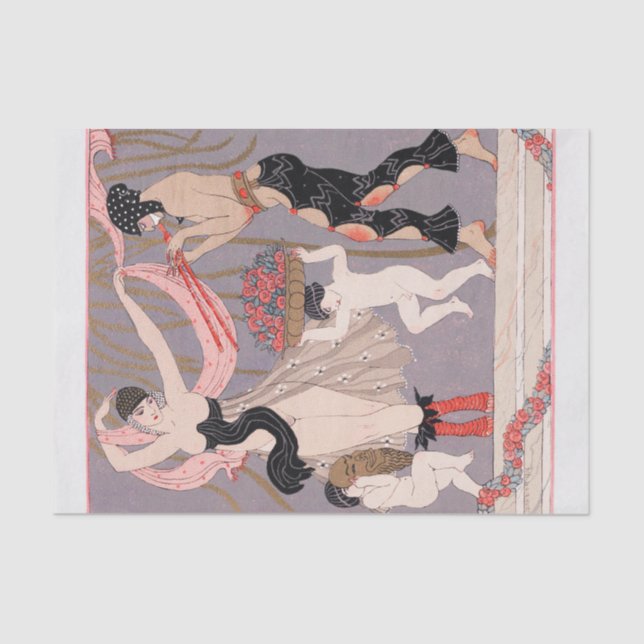 Seda George Barbier, papel de tejidos Art Deco (Anverso)