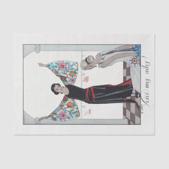 Seda George Barbier, papel de tejidos Art Deco (Anverso)
