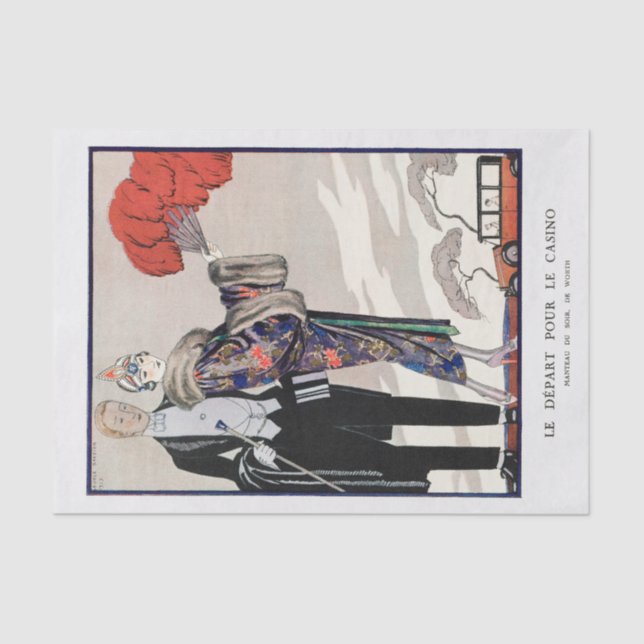 Seda George Barbier, papel de tejidos Art Deco (Anverso)