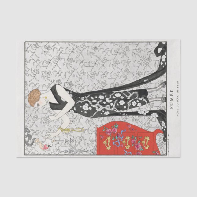 Seda George Barbier, papel de tejidos Art Deco (Anverso)