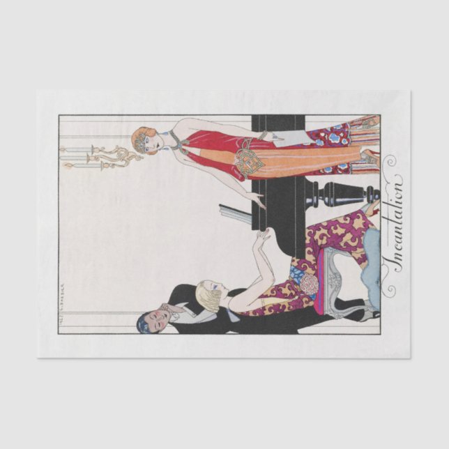 Seda George Barbier, papel de tejidos Art Deco (Anverso)