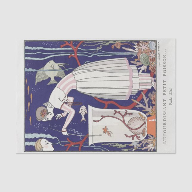 Seda George Barbier, papel de tejidos Art Deco (Anverso)