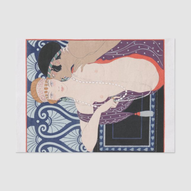Seda George Barbier, papel de tejidos Art Deco (Anverso)