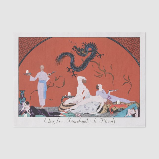 Seda George Barbier, papel de tejidos Art Deco (Anverso)
