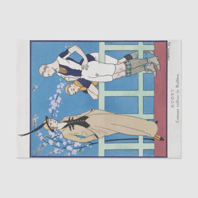 Seda George Barbier, papel de tejidos Art Deco (Anverso)