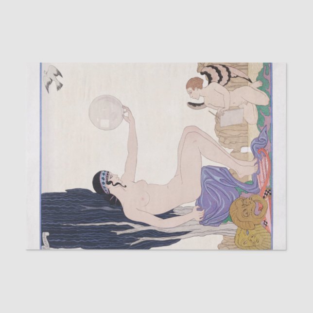 Seda George Barbier, papel de tejidos Art Deco (Anverso)