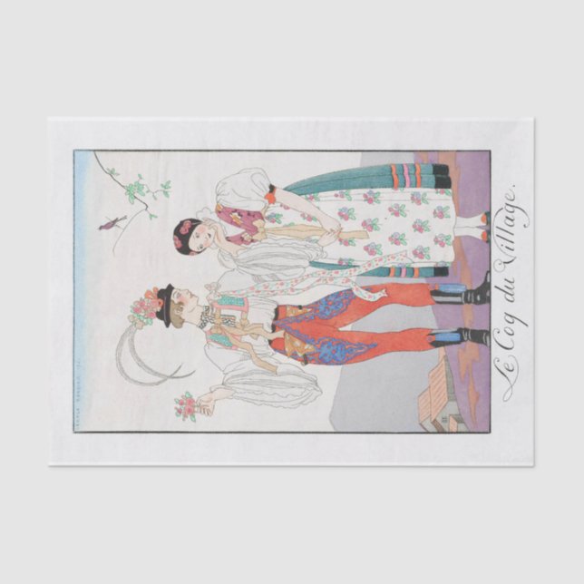 Seda George Barbier, papel de tejidos Art Deco (Anverso)