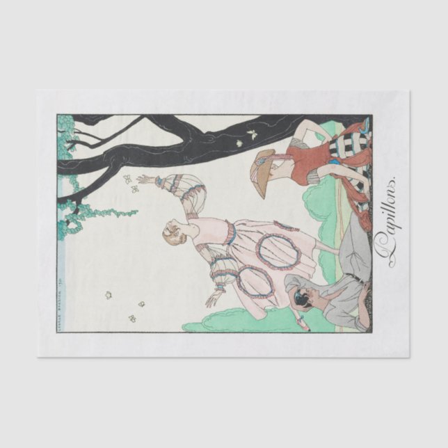 Seda George Barbier, papel de tejidos Art Deco (Anverso)