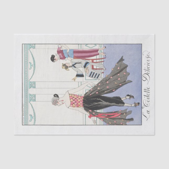 Seda George Barbier, papel de tejidos Art Deco (Anverso)