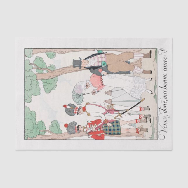 Seda George Barbier, papel de tejidos Art Deco (Anverso)