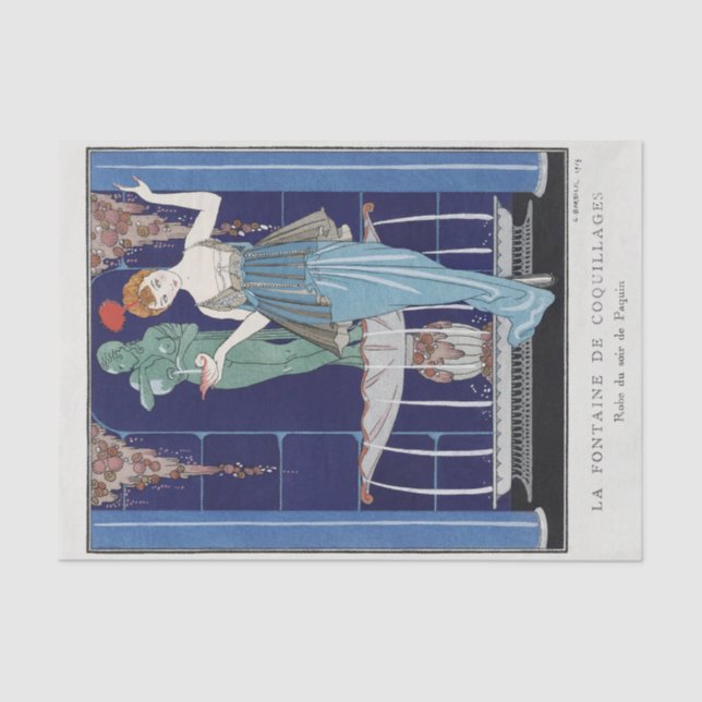 Seda George Barbier, papel de tejidos Art Deco (Anverso)