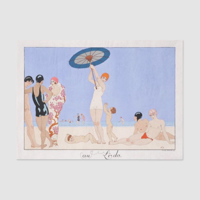 Seda George Barbier, papel de tejidos Art Deco (Anverso)