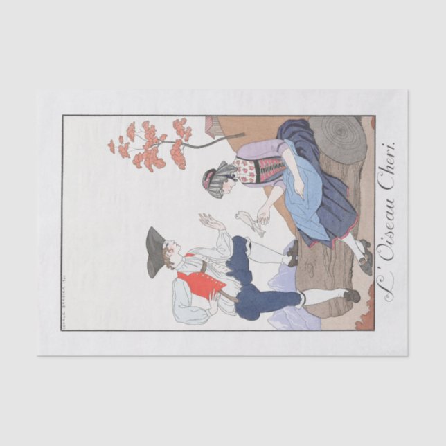 Seda George Barbier, papel de tejidos Art Deco (Anverso)