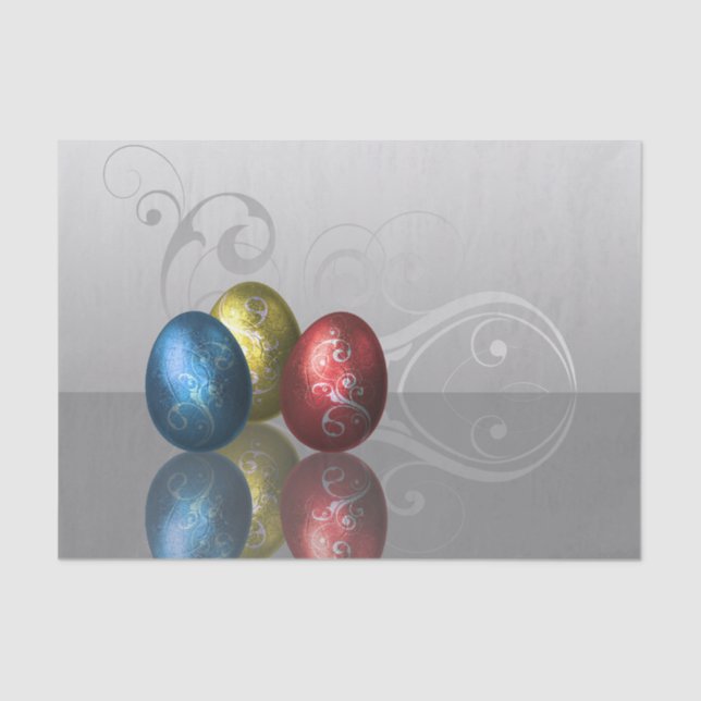 Seda Glamour Eggs de Pascua - Papel de tejidos (Anverso)