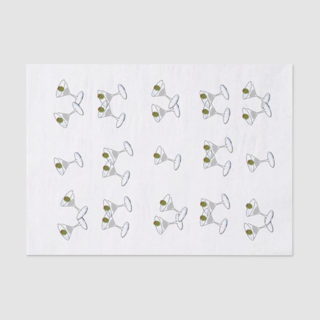 Seda Glasos Martini de papel de tejidos (Anverso)