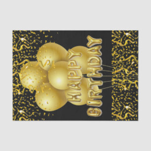 Seda Globos de oro de Papel de Tejido de Cumpleaños Fel