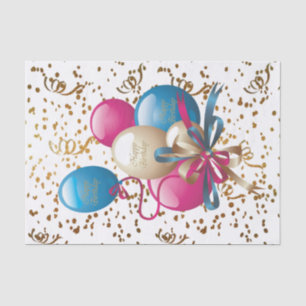 Seda Globos de Papel Tejido Feliz Cumpleaños