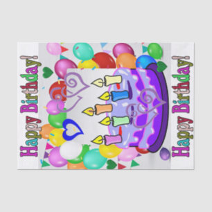Seda Globos de Papel Tejido Feliz Cumpleaños