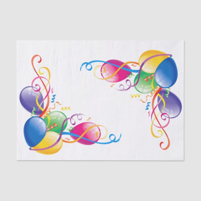Seda Globos de Papel Tejido Feliz Cumpleaños (Anverso)