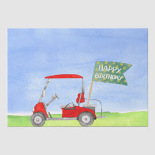 Seda Golf Feliz cumpleaños con carrito de golf Papel en