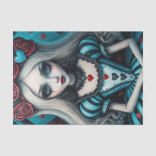 Seda Gótico blanco oscuro Papel de desenlace de Alice