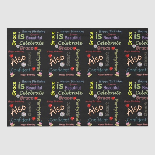 Seda Gracia del papel de cumpleaños feliz (Anverso)