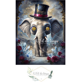 Seda Gracioso animal con el papel de Decoupage Gorra.